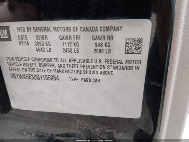 2G1WA5E30G1155954 Chevrolet Impala Limited Ls