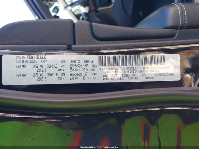 Продаж на аукціоні авто 2017 Jeep Grand Cherokee Overland 4x4, vin: 1C4RJFCT1HC834964, номер лоту: 44408782