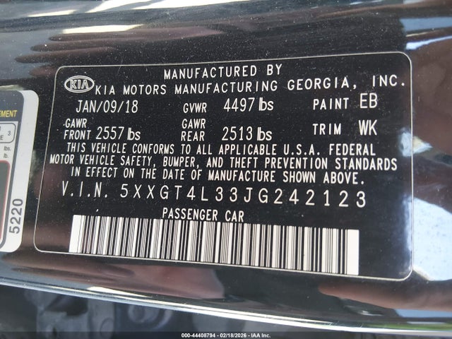 2018 KIA OPTIMA 5XXGT4L33JG242123 Photo 8