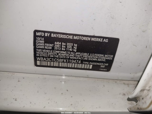 Aukcja sprzedaży 2015 Bmw 328i, vin: WBA3C1C58FK119474, numer aukcji: 44408907