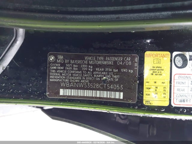 2008 BMW 550I WBANW53528CT54053 Photo 8