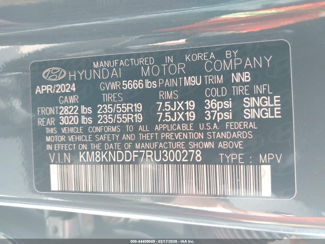 Aukcja sprzedaży 2024 Hyundai Ioniq 5 Sel, vin: KM8KNDDF7RU300278, numer aukcji: 44409049