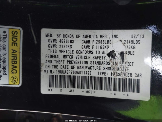 2013 ACURA TL 19UUA8F26DA011429 Photo 8