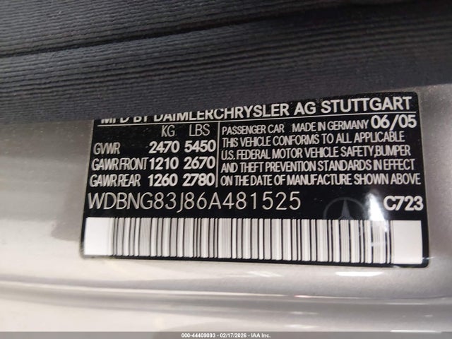 Aukcja sprzedaży 2006 Mercedes-benz S 430 4matic, vin: WDBNG83J86A481525, numer aukcji: 44409093