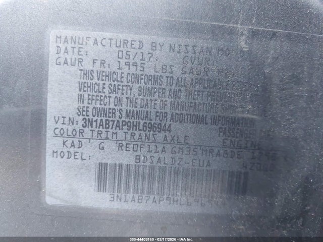Nissan SENTRA SV 2017 3N1AB7AP9HL696944 Image 9