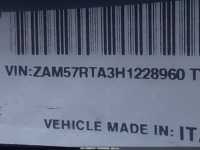 44409173 :رقم المزاد ، ZAM57RTA3H1228960 vin ، 2017 Maserati Ghibli S Q4 مزاد بيع