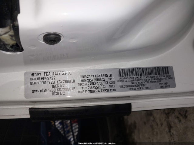 Продаж на аукціоні авто 2022 Ram Promaster City Cargo Van, vin: ZFBHRFAB8N6W40377, номер лоту: 44409174