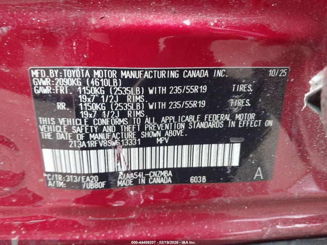 2T3A1RFV8SW613331 Toyota Rav4 Xle Premium