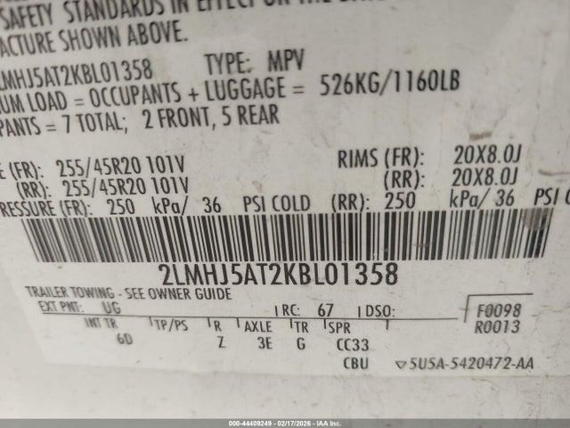 Lincoln Mkt Reserve 2019 2LMHJ5AT2KBL01358 Image 9