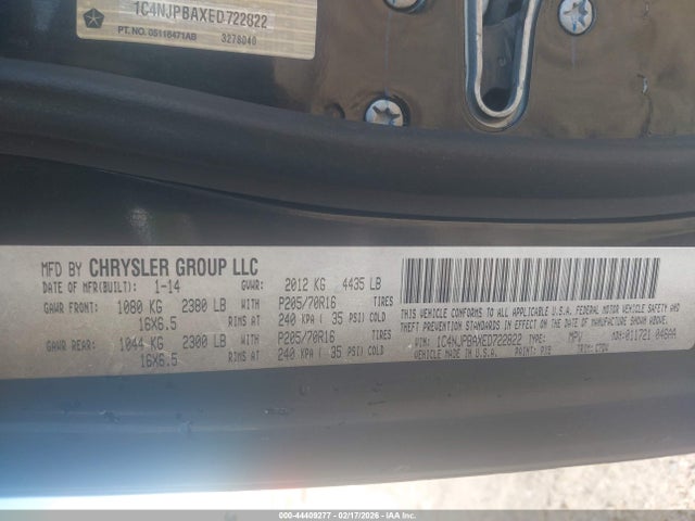 44409277 :رقم المزاد ، 1C4NJPBAXED722822 vin ، 2014 Jeep Patriot Sport مزاد بيع