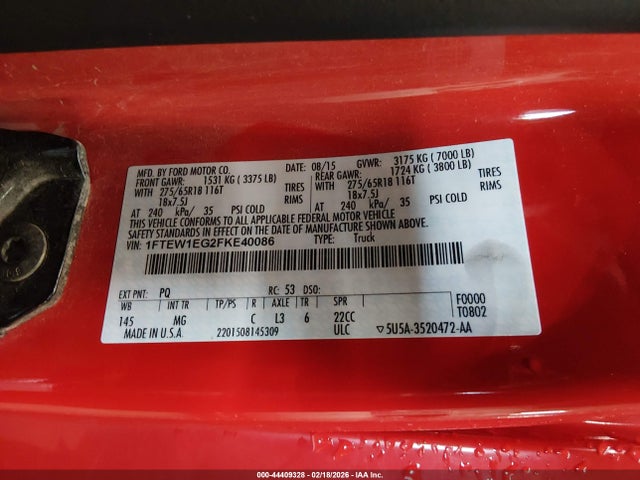 2015 FORD F-150 1FTEW1EG2FKE40086 Photo 8