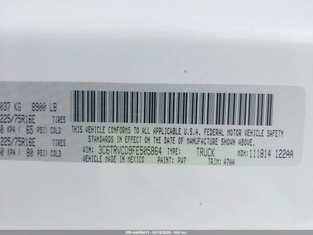 2015 RAM PROMASTER 2500 3C6TRVCD9FE505864 Photo 8