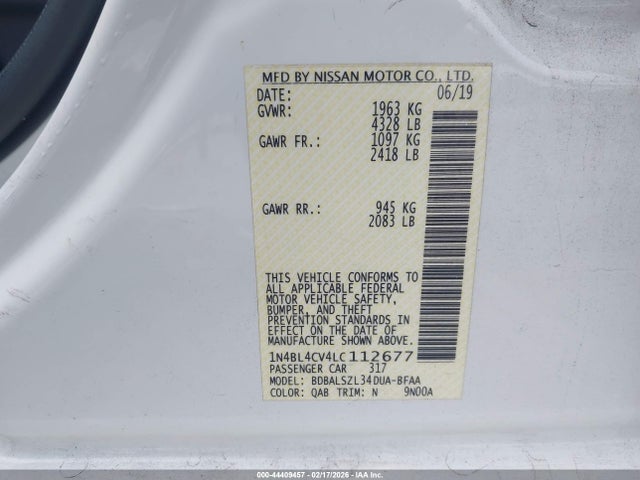 Nissan Altima Sr Fwd 2020 1N4BL4CV4LC112677 Image 9