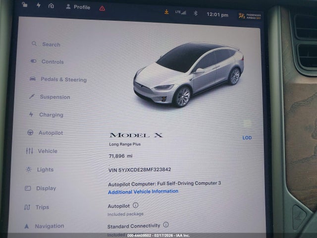 2021 TESLA MODEL X 5YJXCDE28MF323842 Photo 6