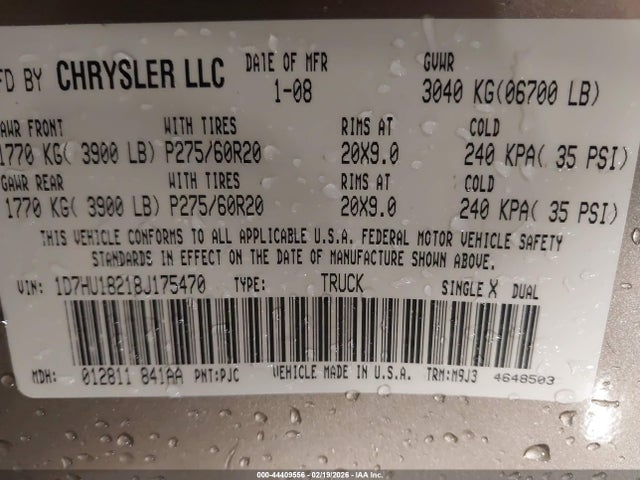 2008 DODGE RAM 1500 1D7HU18218J175470 Photo 8