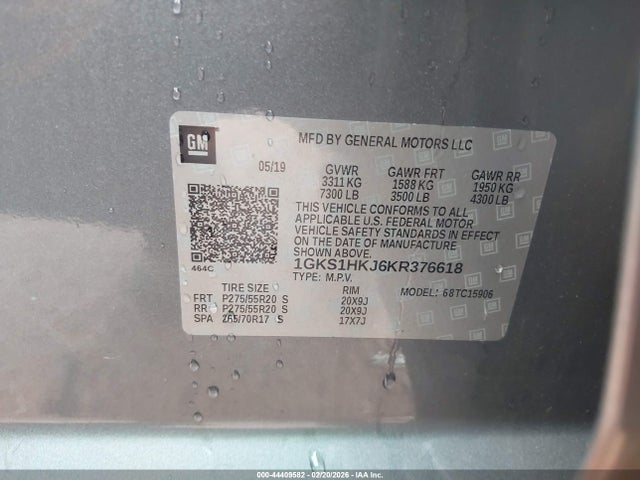 Продажа на аукционе авто 2019 Gmc Yukon Xl Denali, vin: 1GKS1HKJ6KR376618, номер лота: 44409582