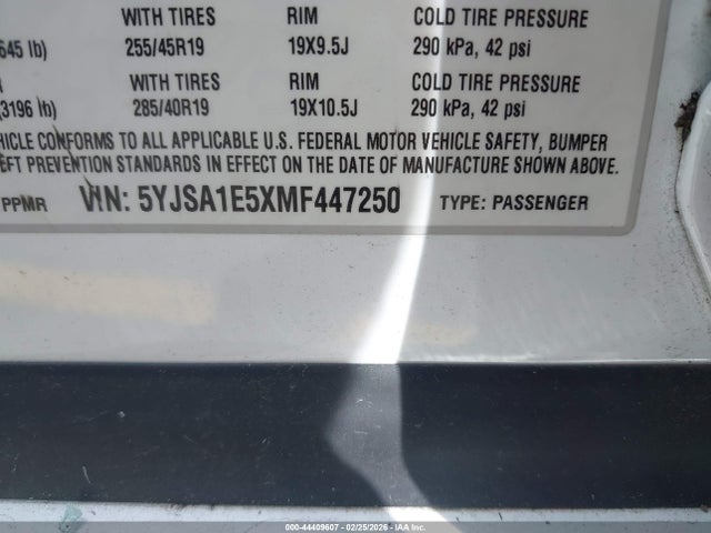 2021 TESLA MODEL S 5YJSA1E57MF447450 Photo 8
