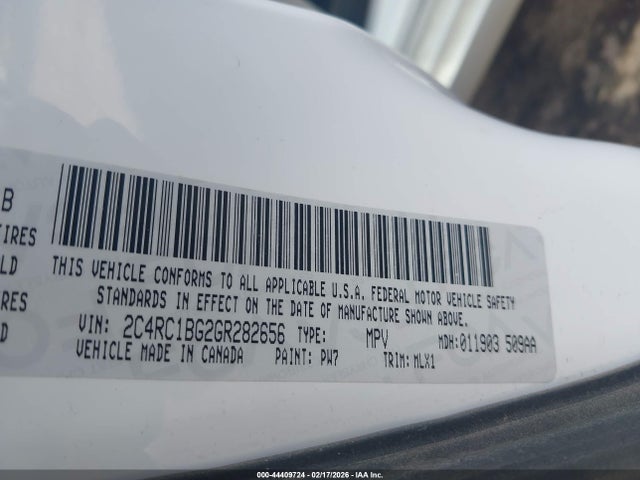 Aukcja sprzedaży 2016 Chrysler Town & Country Touring, vin: 2C4RC1BG2GR282656, numer aukcji: 44409724