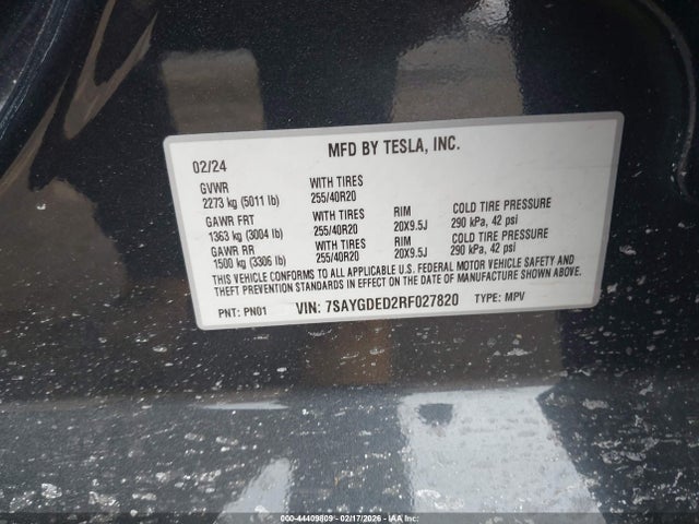2024 TESLA MODEL Y 7SAYGDED2RF027820 Photo 8