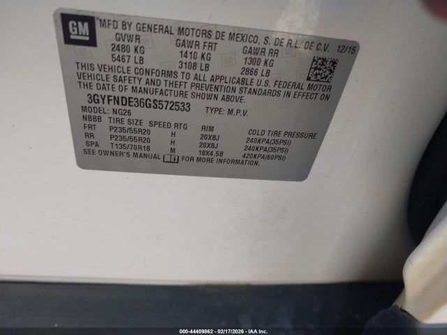 2016 CADILLAC SRX 3GYFNDE36GS572533 Photo 8