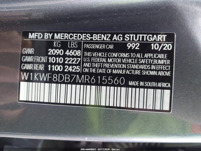2021 MERCEDES-BENZ C 300 W1KWF8DB7MR615560 Photo 8
