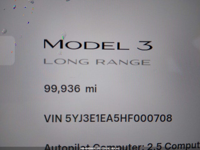 Aukcja sprzedaży 2017 Tesla Model 3 Long Range/standard, vin: 5YJ3E1EA5HF000708, numer aukcji: 44409905