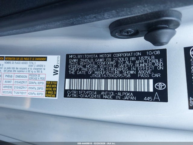 2009 SCION TC JTKDE167390295758 Photo 8