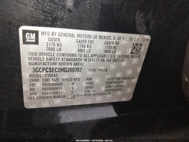 Chevrolet Silverado 1500 1lz 2017 3GCPCSEC0HG268767 Image 9