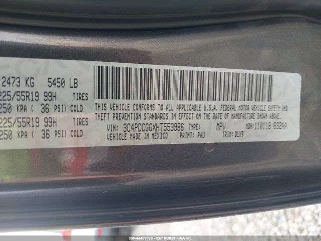 2017 DODGE JOURNEY 3C4PDCGGXHT553986 Photo 8