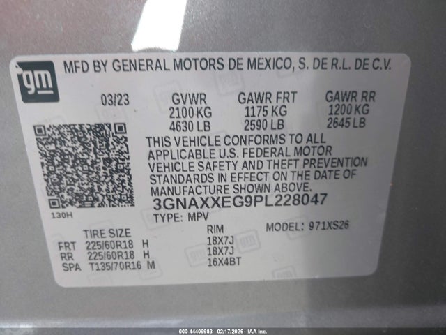 3GNAXXEG9PL228047 Chevrolet Equinox Awd Premier