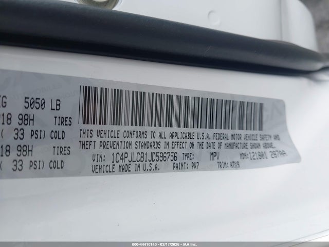 Продажа на аукционе авто 2018 Jeep Cherokee Latitude Fwd, vin: 1C4PJLCB1JD596756, номер лота: 44410140