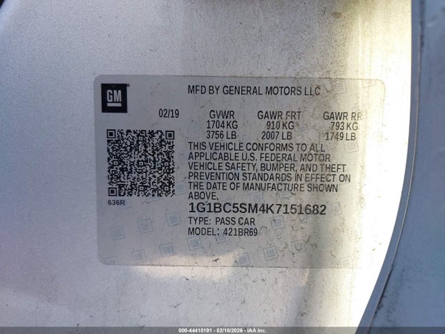 Chevrolet CRUZE LS 2019 1G1BC5SM4K7151682 Image 9