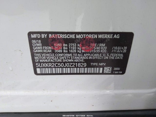 BMW X5 Sdrive35i 2018 5UXKR2C50J0Z21829 Image 9
