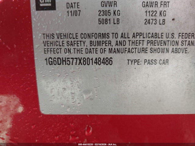 2008 CADILLAC CTS 1G6DH577X80148486 Photo 8