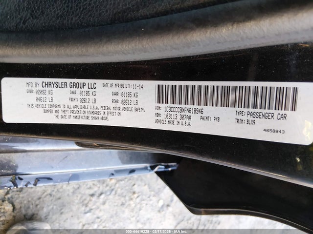 Aukcja sprzedaży 2015 Chrysler 200 C, vin: 1C3CCCCBXFN618946, numer aukcji: 44410229