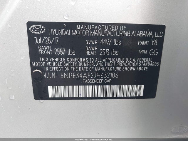 Продажа на аукционе авто 2018 Hyundai Sonata Sel, vin: 5NPE34AF2JH632106, номер лота: 44410237