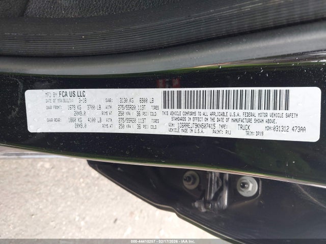 1C6RREJT9KN507415 RAM 1500 Laramie 4x2 5&#039;7 Box