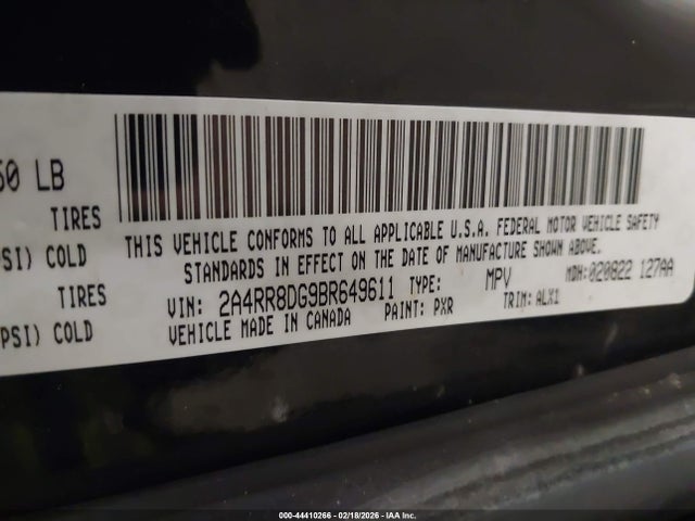 Продажа на аукционе авто 2011 Chrysler Town & Country Touring-l, vin: 2A4RR8DG9BR649611, номер лота: 44410266