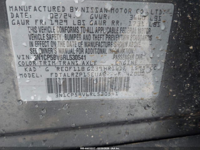 3N1CP5BV6RL530541 Nissan Kicks S Xtronic Cvt