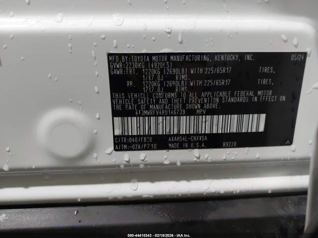 4T3MWRFV4RU146739 Toyota Rav4 Hybrid Le