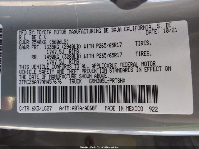 3TMCZ5AN7NM457676 Toyota Tacoma Trd Sport