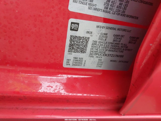 1GTPUCEK3TZ176099 GMC SIERRA 1500