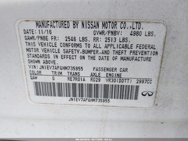 2017 INFINITI Q50 JN1EV7AP4HM735955 Photo 8