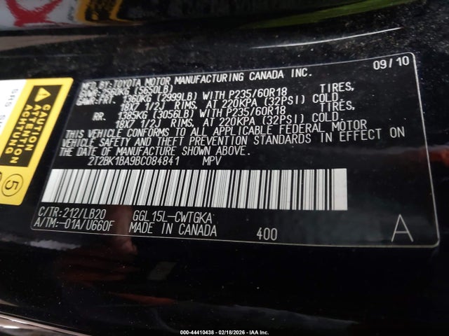 Продаж на аукціоні авто 2011 Lexus Rx 350, vin: 2T2BK1BA9BC084841, номер лоту: 44410438