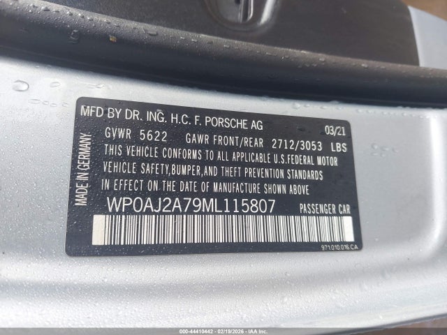 2021 PORSCHE PANAMERA WP0AJ2A79ML115807 Photo 8