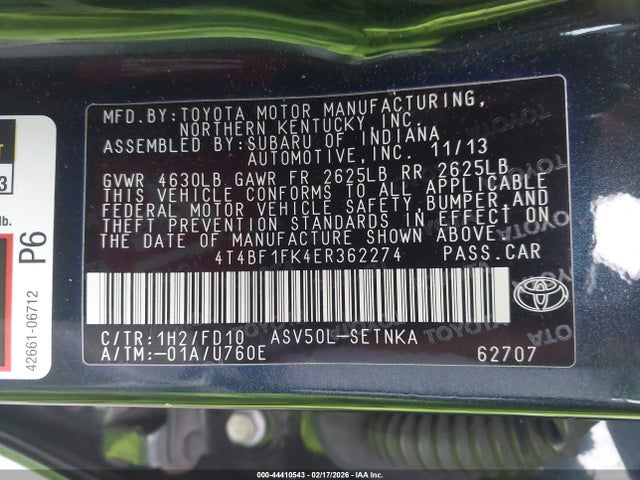 Toyota CAMRY LE 2014 4T4BF1FK4ER362274 Image 9