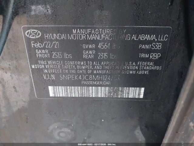 2021 HYUNDAI SONATA 5NPEK4JC8MH124753 Photo 8