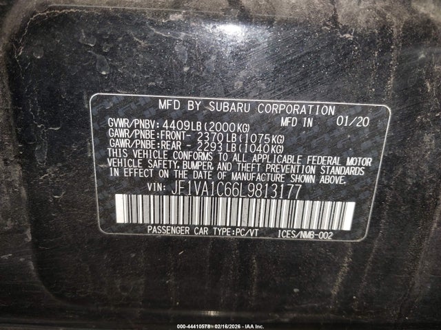 JF1VA1C66L9813177 Subaru Wrx Premium