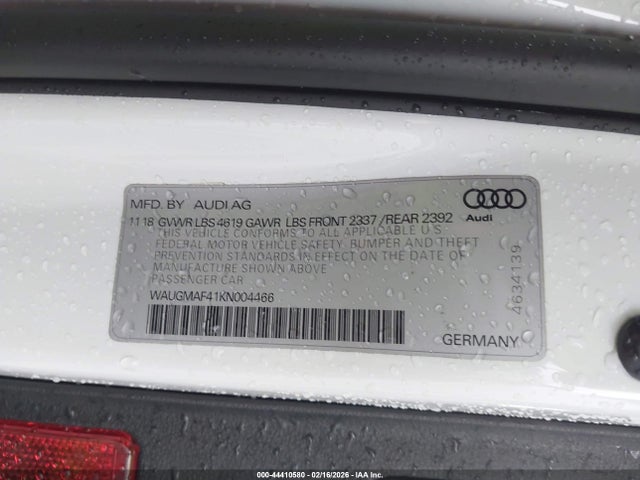 44410580 :رقم المزاد ، WAUGMAF41KN004466 vin ، 2019 Audi A4 40 Premium/40 Titanium Premium مزاد بيع