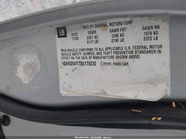 2003 CADILLAC DEVILLE 1G6KD54Y73U179230 Photo 8